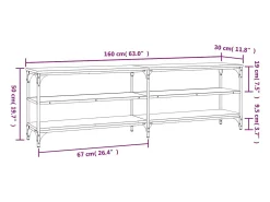 vidaxl Móvel para TV 160x30x50 cm derivados de madeira carvalho fumado^ Móvel De Entrada|Móvel De Tv