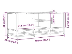 Online vidaxl Móvel para TV 100x35x41 cm derivados de madeira/metal Preto