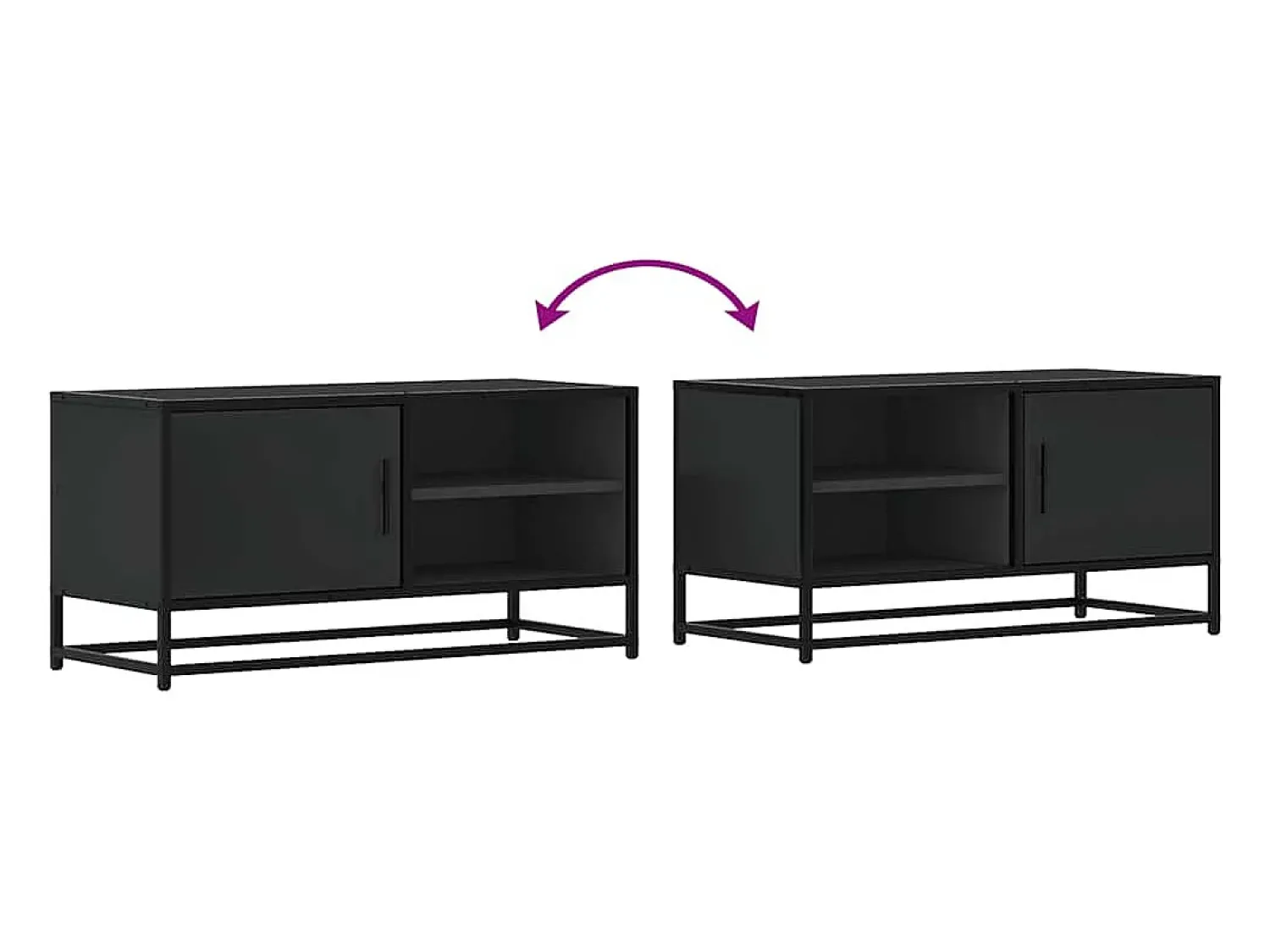 Móvel De Tv|vidaxl Móvel para TV 80x34,5x40 cm derivados de madeira/metal Preto