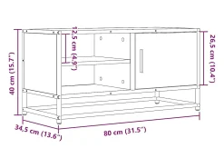 Móvel De Tv|vidaxl Móvel para TV 80x34,5x40 cm derivados de madeira/metal Preto