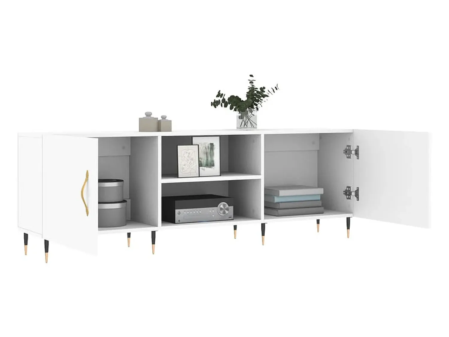 Móvel De Tv* Móvel para TV 150x30x50 cm derivados de madeira PT339318 Branco