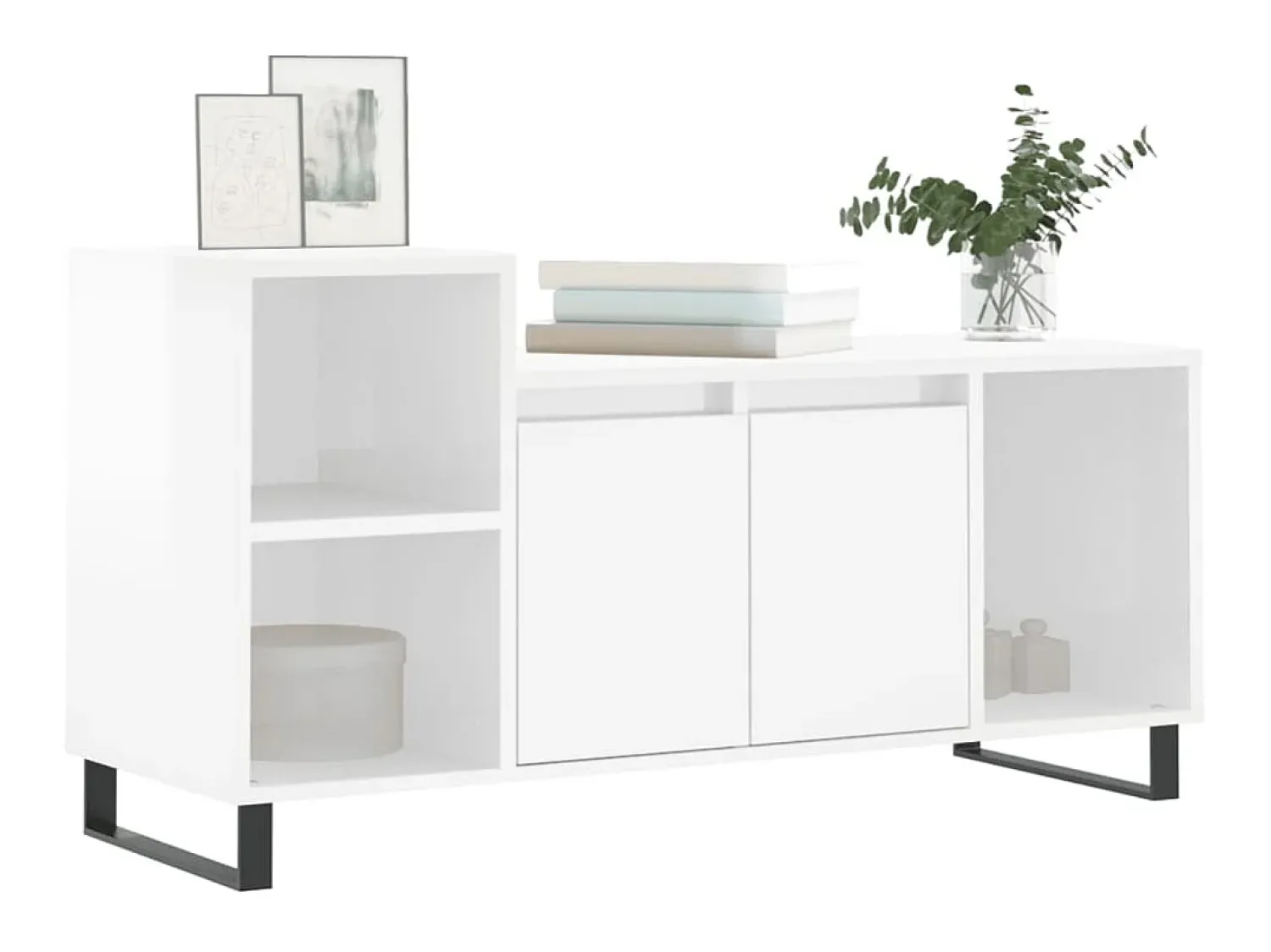 Móvel para TV 100x35x55 cm derivados madeira brilhante PT967895^ Móvel De Tv