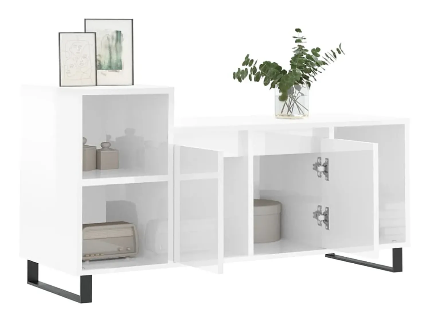 Móvel para TV 100x35x55 cm derivados madeira brilhante PT967895^ Móvel De Tv