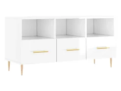 Outlet Móvel para TV 102x36x50 cm derivados madeira brilhante PT177743 Branco