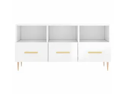 Outlet Móvel para TV 102x36x50 cm derivados madeira brilhante PT177743 Branco