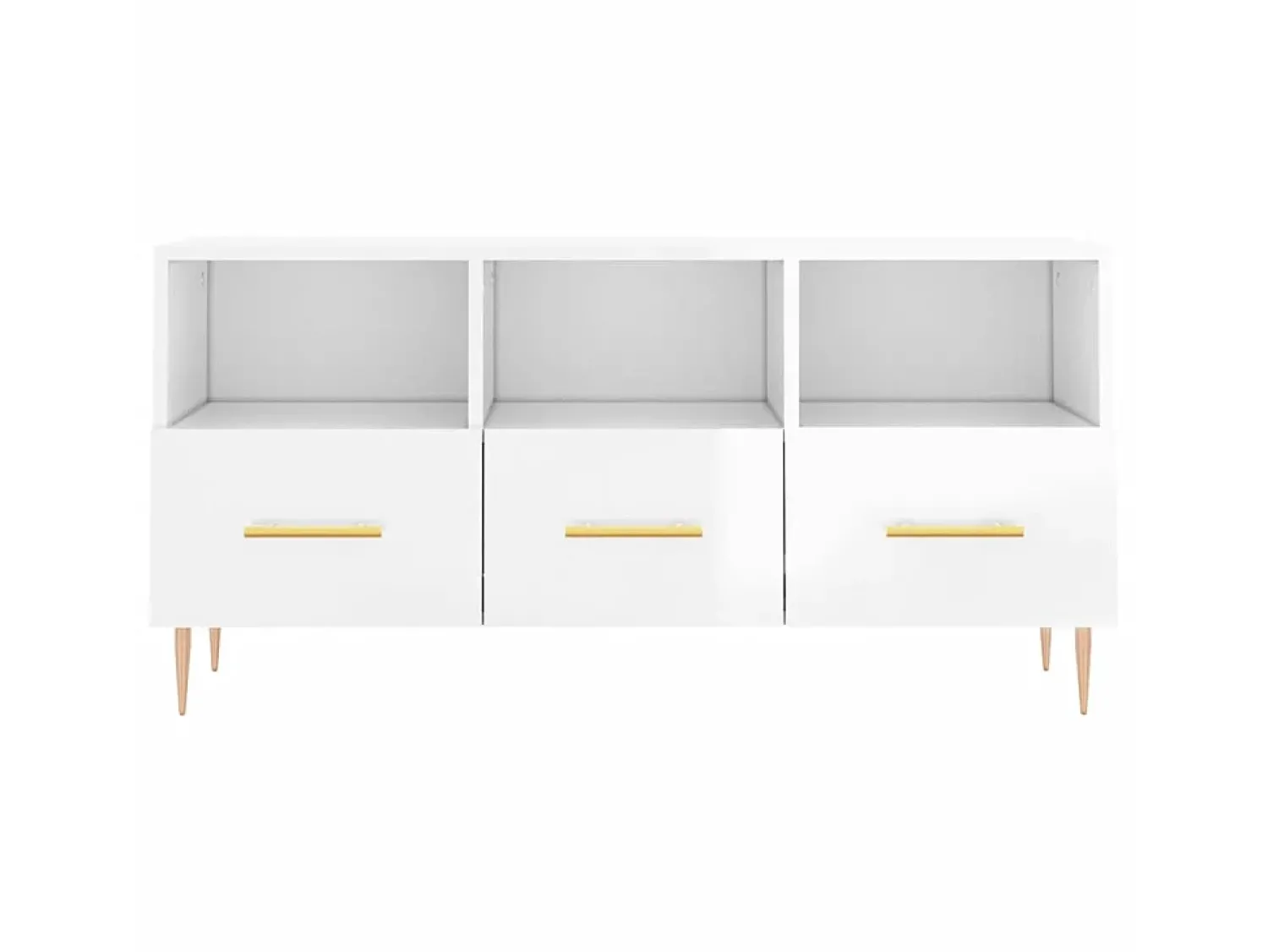 Outlet Móvel para TV 102x36x50 cm derivados madeira brilhante PT177743 Branco