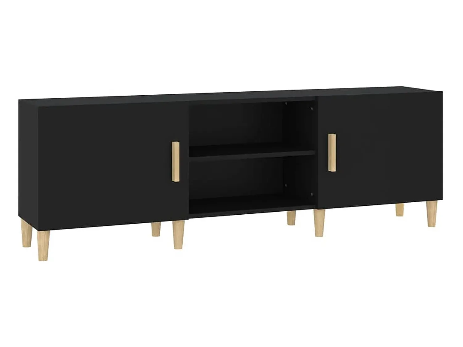 Móvel De Tv| Móvel para TV 150x30x50 cm madeira processada PT496156 Preto