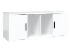 Clearance Móvel para TV 100x35x40 cm madeira processada brilhante PT236196 Branco