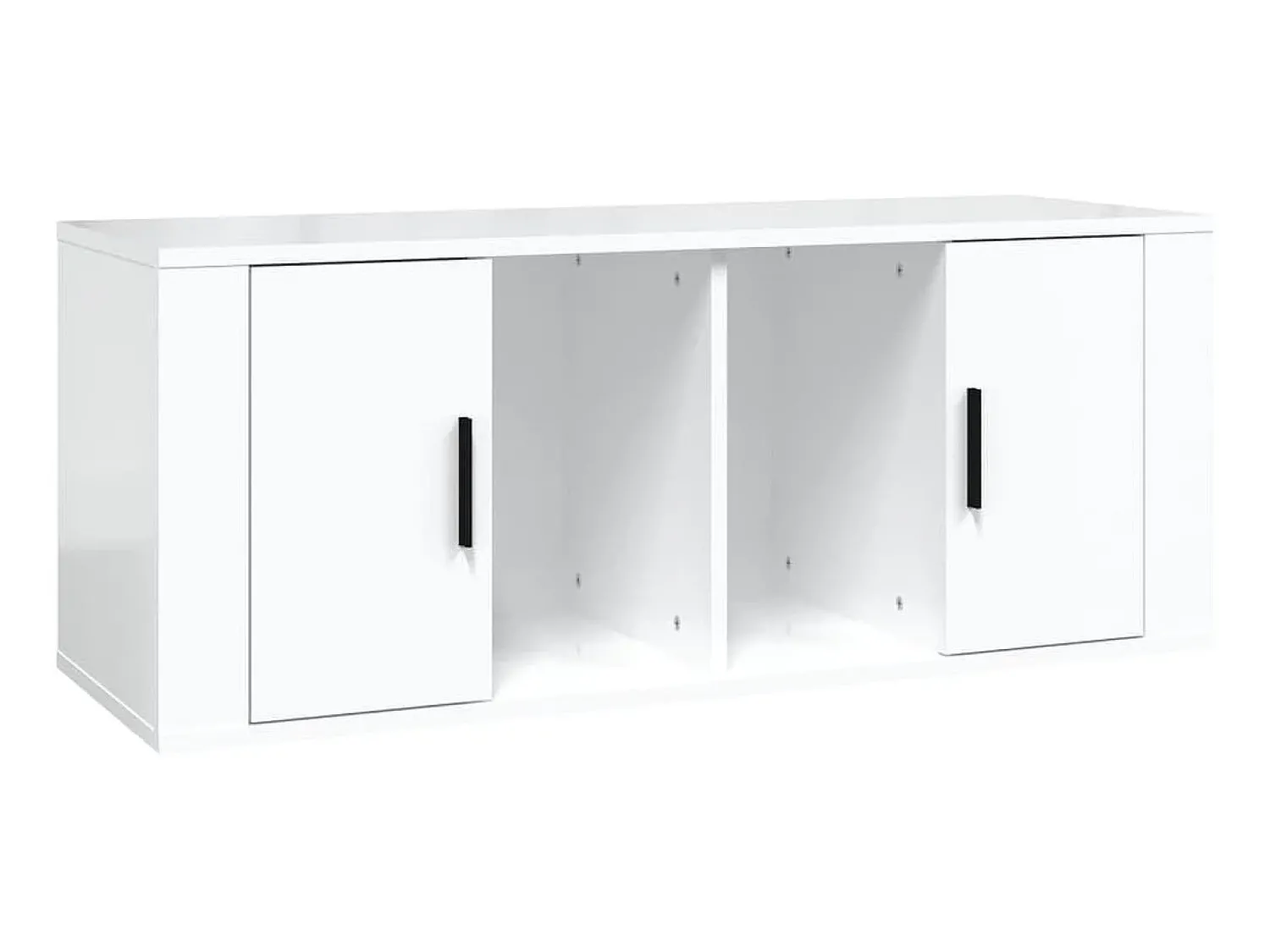 Clearance Móvel para TV 100x35x40 cm madeira processada brilhante PT236196 Branco