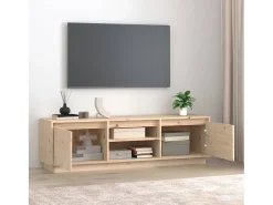 Clearance Móvel para TV 140x35x40 cm madeira de pinho maciça PT500738 Castanho