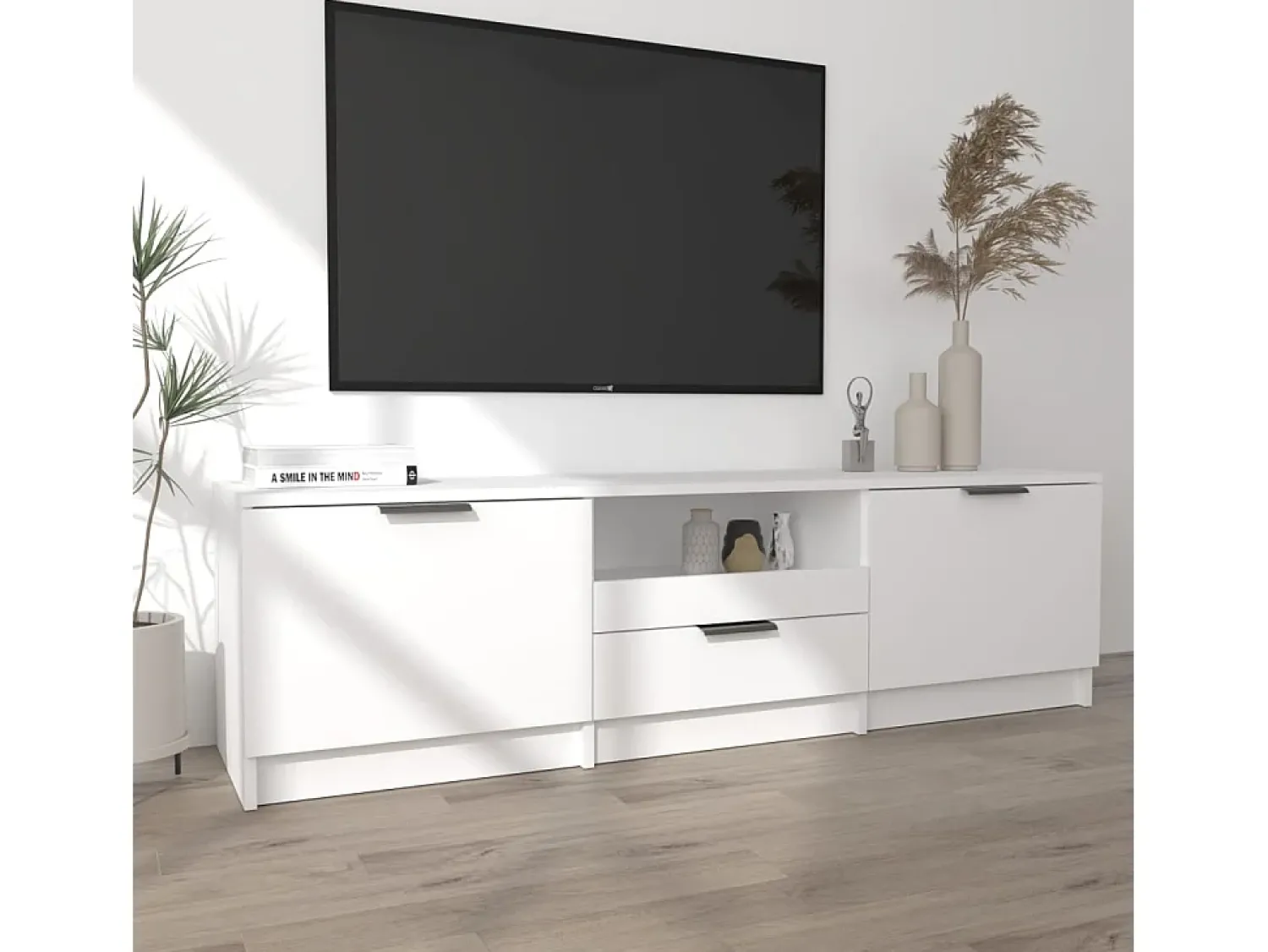 Sale Móvel para TV 140x35x40 cm madeira processada PT267093 Branco