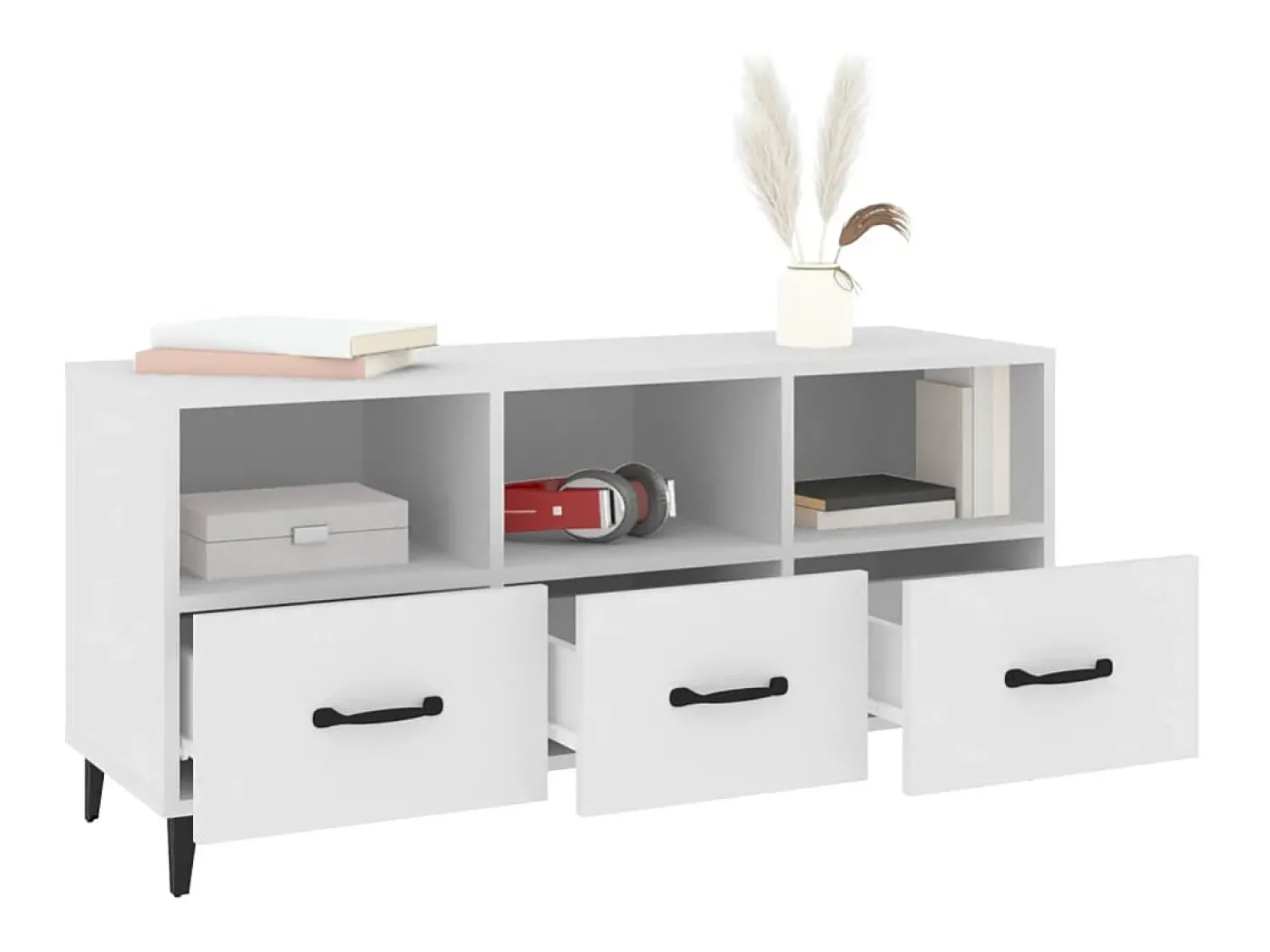 Clearance Móvel para TV 102x35x50 cm madeira processada PT800713 Branco