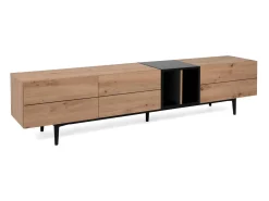 móvel para TV 195x48x37 cm natural preto^ Móvel De Tv