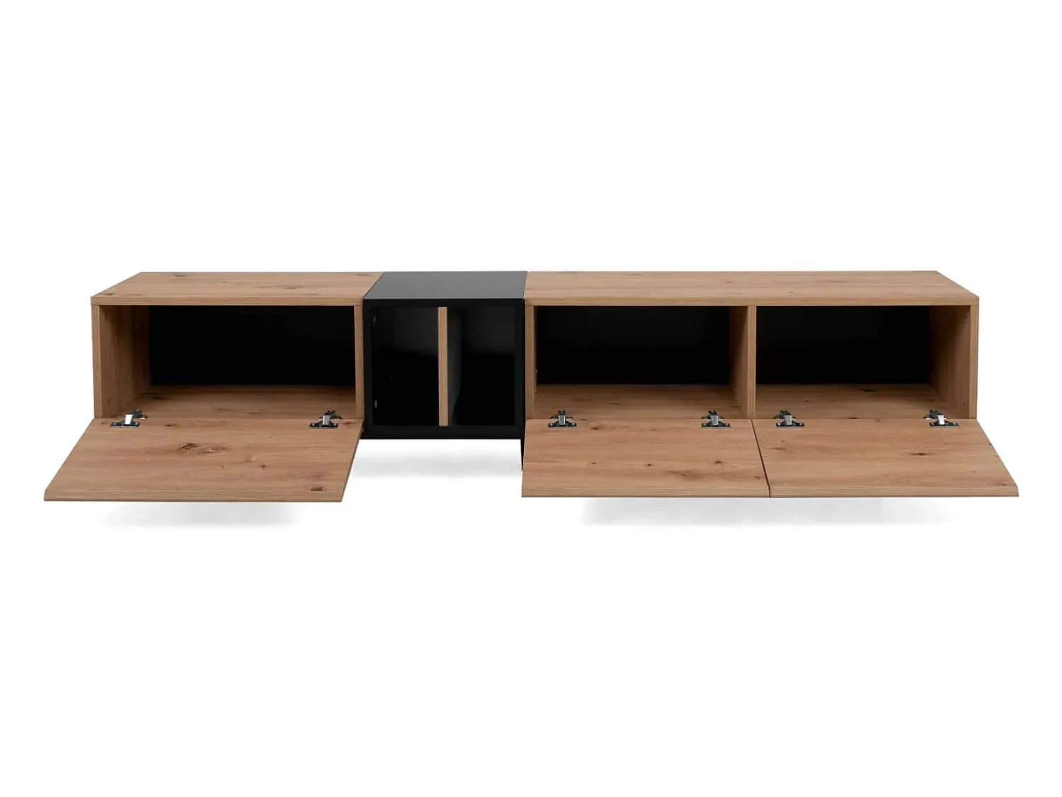 móvel para TV 195x48x37 cm natural preto^ Móvel De Tv
