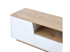 ModernLuxe Móvel para TV 180x40x46cm - com 2 gavetas e 2 portas - com iluminação LED - acabamento brilhante - + natural^ Móvel De Tv