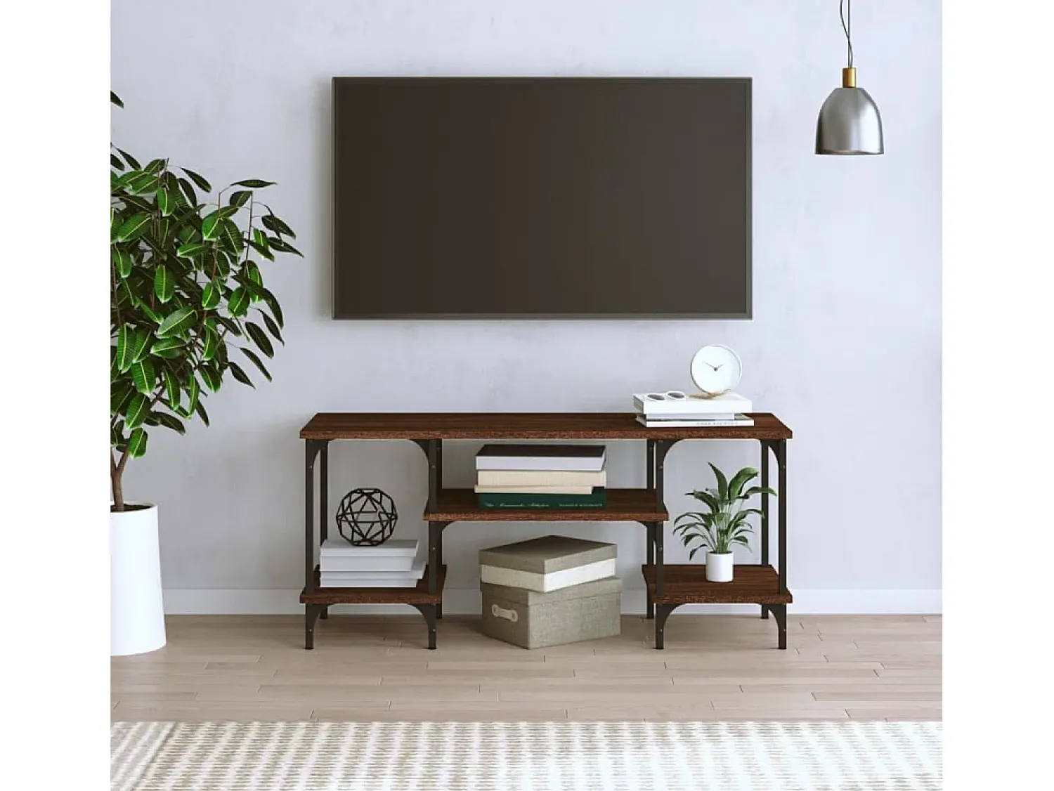 Discount Móvel para TV 102x35x45,5cm derivados madeira carvalho PT387470 Castanho