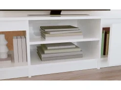 Outlet vidaxl Móvel para TV 140x40x35,5cm derivados madeira brilhante Branco