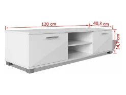 Móvel De Tv*Mobikasa Móvel para TV/aparador de 120 cm com acabamento brilhante e prático (código 2502039). Branco