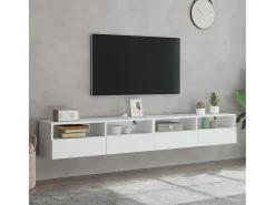 Móvel De Tv* Móvel parede p/ TV 2 pcs 100x30x30 cm derivados madeira PT187252 Branco