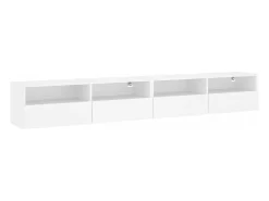 Móvel De Tv* Móvel parede p/ TV 2 pcs 100x30x30 cm derivados madeira PT187252 Branco