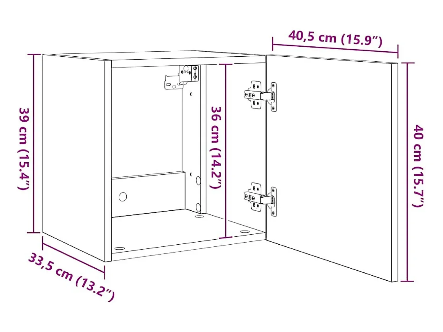 Móvel De Tv*vidaxl Móvel parede p/ TV c/ luzes LED 40,5x35x40 cm carvalho Castanho