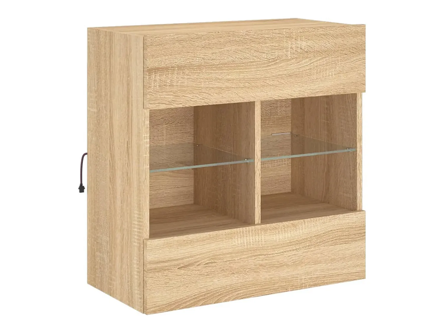 Discount Móvel parede p/ TV c/ luzes LED 58,5x30x60,5cm carvalho sonoma PT180084 Castanho