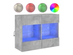 Hot Móvel parede p/ TV c/ luzes LED 78,5x30x60,5 cm cinza cimento PT135874 Cinzento