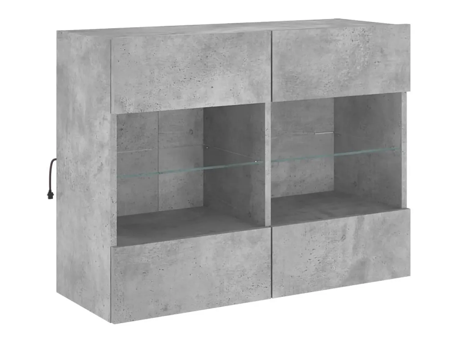Hot Móvel parede p/ TV c/ luzes LED 78,5x30x60,5 cm cinza cimento PT135874 Cinzento
