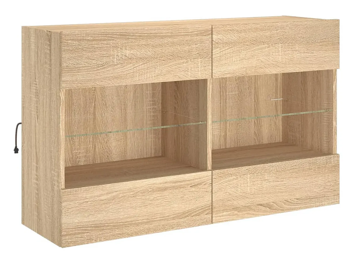 Móvel De Tv* Móvel parede p/ TV c/ luzes LED 98,5x30x60,5 cm carvalho sonoma PT597728 Castanho