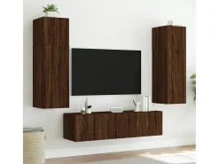 Móvel parede p/ TV c/ luzes LED 80x35x31 cm carvalho PT196965^ Móvel De Tv