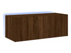 Móvel parede p/ TV c/ luzes LED 80x35x31 cm carvalho PT196965^ Móvel De Tv