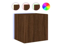 Móvel De Tv* Móvel parede p/ TV c/ luzes LED 40,5x35x40 cm carvalho PT352303 Castanho