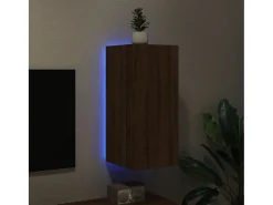 Móvel parede p/ TV c/ luzes LED 30,5x35x70 cm carvalho PT171397^ Móvel De Tv