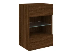 Móvel De Tv| Móvel parede p/ TV c/ luzes LED 40x30x60,5cm carvalho PT527822 Castanho