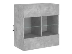 Móvel parede p/ TV c/ luzes LED 58,5x30x60,5 cm cinza cimento PT268117 Cinzento