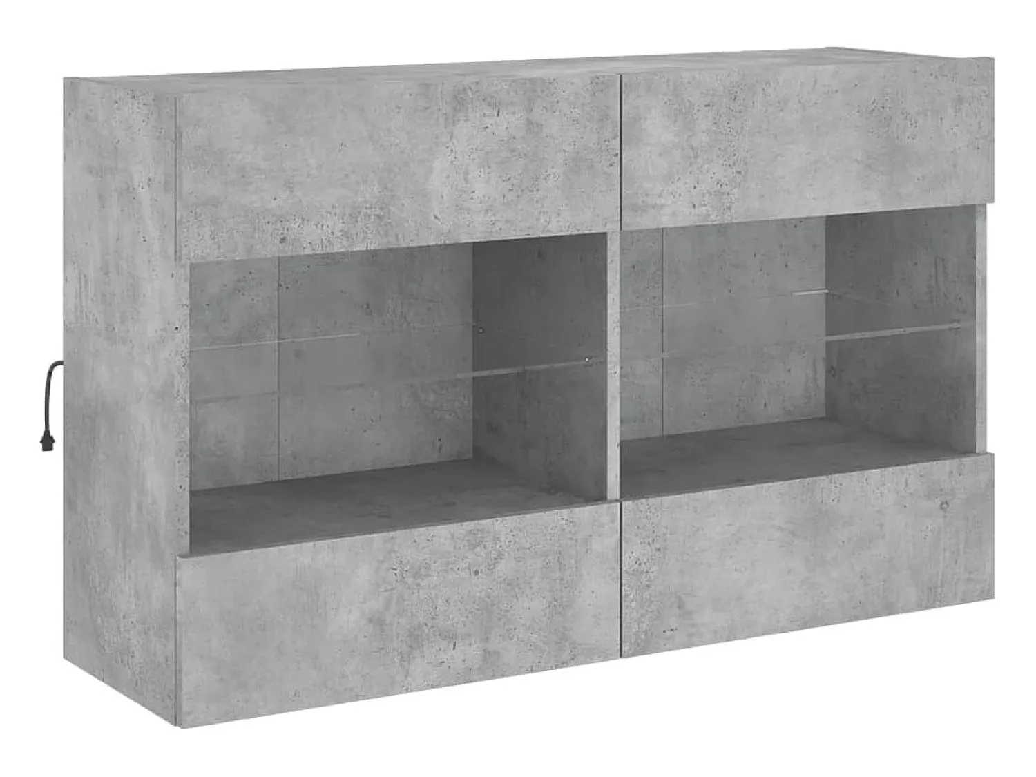 Best Móvel parede p/ TV c/ luzes LED 98,5x30x60,5 cm cinza cimento PT711551 Cinzento