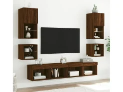 Móvel parede p/ TV c/ luzes LED 30x28,5x30cm carvalho PT589921^ Móvel De Tv