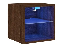 Móvel parede p/ TV c/ luzes LED 30x28,5x30cm carvalho PT589921^ Móvel De Tv