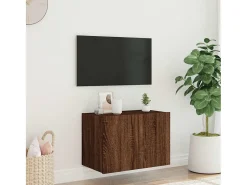 Móvel parede p/ TV c/ luzes LED 60x35x41 cm carvalho PT136310^ Móvel De Tv