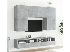 Móvel parede p/ TV 80x30x30 cm derivados madeira cinza cimento PT256779^ Móvel De Tv