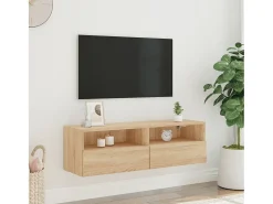 Móvel parede p/ TV 100x30x30 cm deriv. madeira carvalho sonoma PT567059^ Móvel De Tv