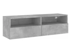Móvel De Tv* Móvel parede p/ TV 100x30x30 cm derivados madeira cinza cimento PT184439 Cinzento