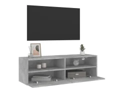 Móvel De Tv* Móvel parede p/ TV 100x30x30 cm derivados madeira cinza cimento PT184439 Cinzento
