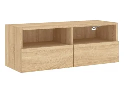 Móvel parede p/ TV 80x30x30cm derivados madeira carvalho sonoma PT700838^ Móvel De Tv