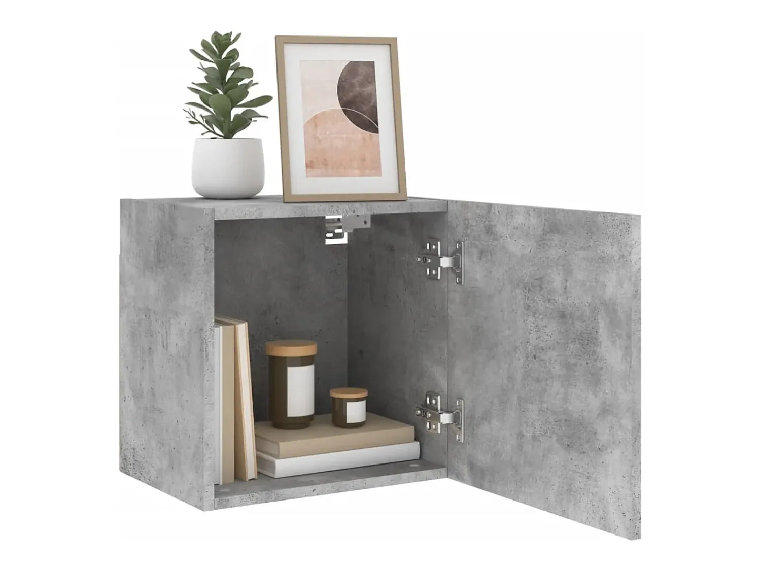 Hot Móvel parede p/ TV 40,5x30x40cm derivados madeira cinza cimento PT211710 Cinzento