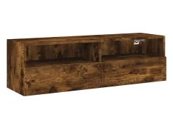 Móvel De Tv* Móvel parede TV 100x30x30 cm derivados madeira carvalho fumado PT507475 Castanho