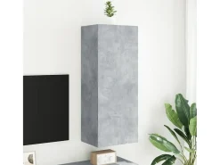 Móvel De Tv* Móvel parede TV 40,5x30x102 cm derivados madeira cinza cimento PT639288 Cinzento