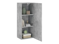 Móvel De Tv* Móvel parede TV 40,5x30x102 cm derivados madeira cinza cimento PT639288 Cinzento