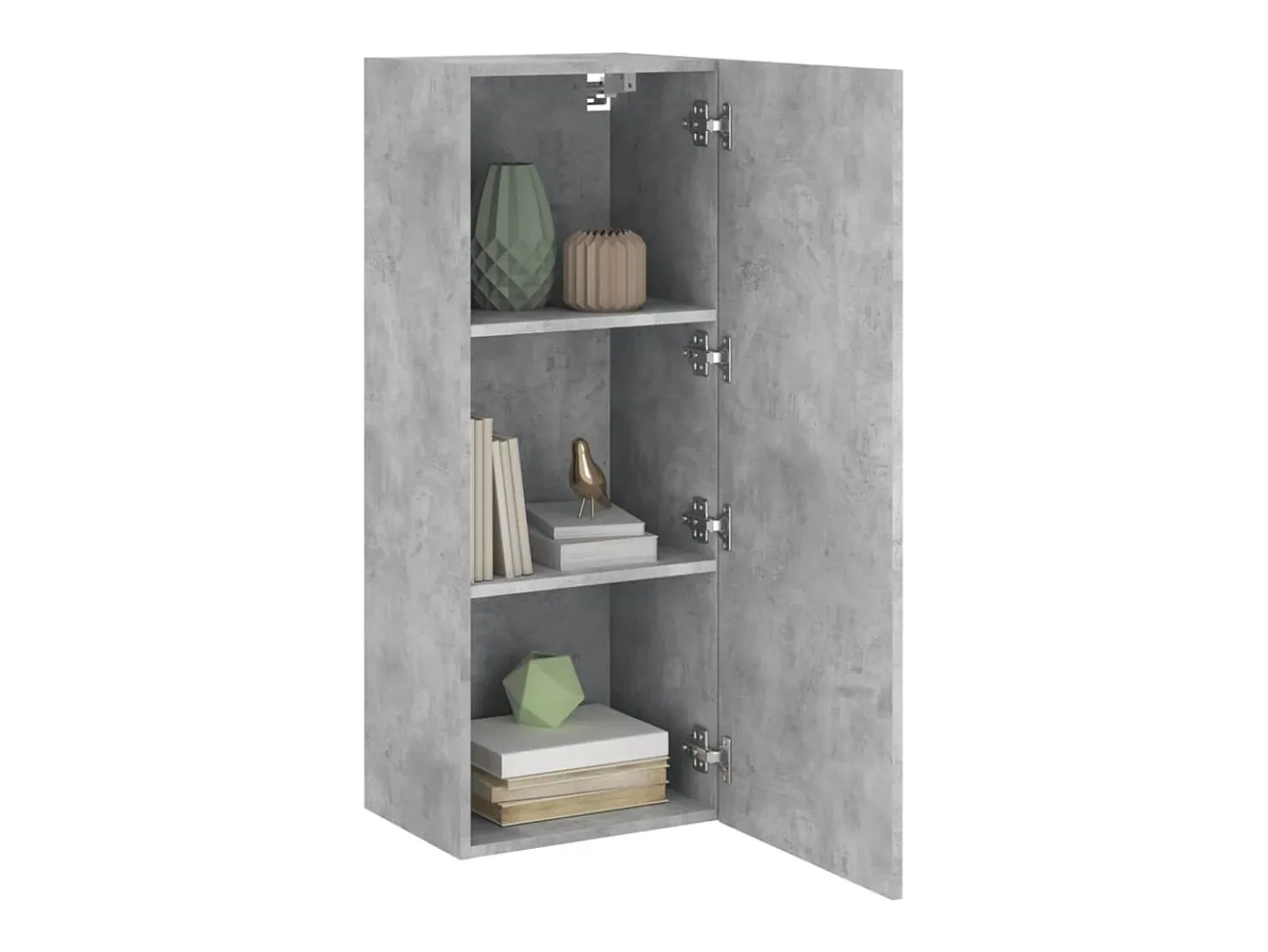Móvel De Tv* Móvel parede TV 40,5x30x102 cm derivados madeira cinza cimento PT639288 Cinzento