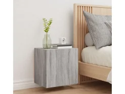 Móvel De Tv| Móvel parede TV 40,5x30x40 cm derivados de madeira cinza sonoma PT987067 Cinzento